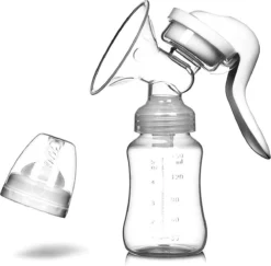 DrPhone BP3 - Tire-lait Manuel - Sans BPA - Super Silencieux - Puissance D'aspiration Réglable - Fonction Massage - Hygiénique - Wit