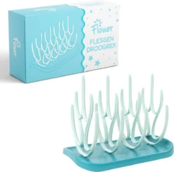 Flouer Etendoir Bouteilles - Etendoir Biberons Bébé - Etendoir Bouteilles Bébé - Rack - Etendoir Biberon - Blauw