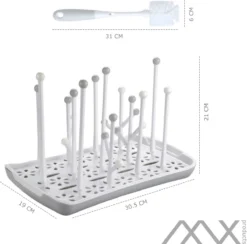 Bouteilles à Biberons Avec Brosse Pour Biberons - Egouttoir Pour Biberons - Égouttoir Avec Bac Collecteur - Gris / White -Bébé Soldes Boutique 1200x1186 2