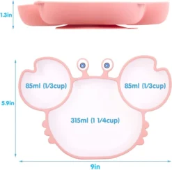 Assiette Bébé En Siliconen Avec Ventouse | Plaque Incassable Avec Compartiments | Assiette Plate Assiette Pour Enfants Adaptée Aux Tout-petits Et Aux Enfants D'âge Préscolaire - Rose -Bébé Soldes Boutique 1200x1187 8
