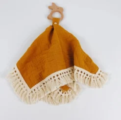 Attache-tétine TISSU - Attache-tétine - Attache-tétine - Attache-tétine CHAINE Katoen Naturel MOUTARDE