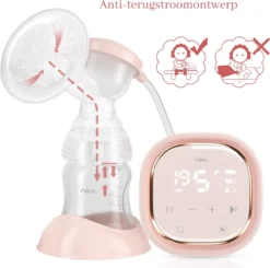 Tire-lait électrique Double Thuys - Dispositif De Pompage - Avec Veilleuse - Conception Anti-refoulement - 3 Modes Et 9 Niveaux - Affichage LED - USB - Rose - 140ML -Bébé Soldes Boutique 1200x1189 2