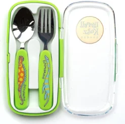 Ensemble De Couverts Pour Enfants Dino Dinosaurus Dans Coffret De Rangement - Tyrrell Katz