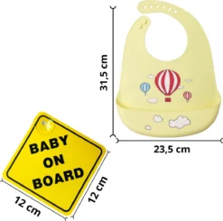 Bavoir En Siliconen Flouer Avec Plateau 2 Pièces Avec Autocollant Bébé à Bord - Bavoir - Bavoirs Bébé - Bavoir - Bavoirs Bébé - Sans BPA - Jaune Et Blauw -Bébé Soldes Boutique 1200x1191 18