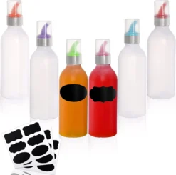 Lot De 4 Bouteilles Squeeze Bouteilles Squeeze Avec Couvercle Et Embouts Colorés Pour Sauce Sauce Soja Assaisonnement - 450ml -Bébé Soldes Boutique 1200x1191 3