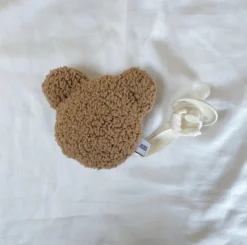 Attache Tétine Ours - Attache Tétine Teddy Coton Marron - Bébé - Cadeau Grossesse - Baby Shower - Garçon - Fille