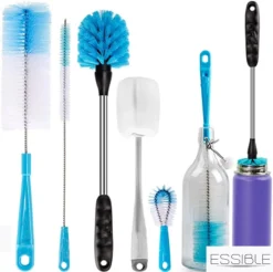 Donkersstuff - Brosse à Bouteilles - Nettoyant Pour Bouteilles - Brosse De Nettoyage - Nettoyant Pour Bouteilles - 5 Pièces - Sans Rayures Et Sans BPA - Convient à Toutes Les Surfaces