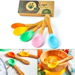 Ensemble De 5 Cuillères Pour Enfants Bambuswald Avec Manche En Bambou De Différentes Couleurs - Ensemble De Couverts Pour Enfants Idéal Pour La Maison, Les Vacances Ou Sur La Route -Bébé Soldes Boutique 1200x1194 20