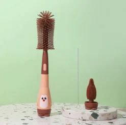 Brosse à Bébé | Marron | Nettoyant Pour Bouteilles | Silicones | Accessoires Pour Biberons | 3-en-1