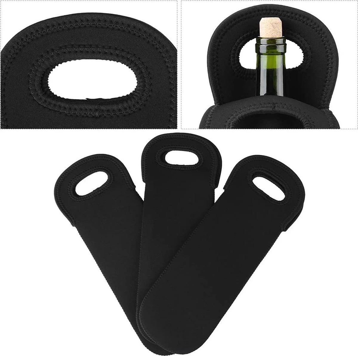 Lot De 3 étuis De Protection En Néoprène étuis Isothermes Sacs De Voyage Pour Vin Bouteilles De Bière Boissons Bouteilles De Sport Biberons Biberons De Vin Noir 5 Lot De 3 étuis De Protection En Néoprène étuis Isothermes Sacs De Voyage Pour Vin Bouteilles De Bière Boissons Bouteilles De Sport Biberons Biberons De Vin Noir – Image 5