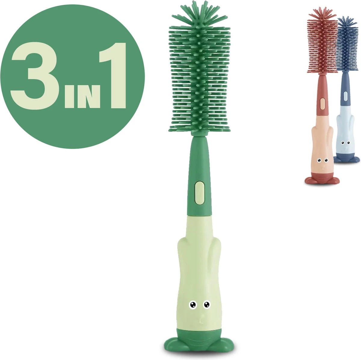 Goupillon Bébé - Nettoyant Biberon - Goupillon Biberon Siliconen - Sans BPA - Vert - 3 En 1 1 Goupillon Bébé - Nettoyant Biberon - Goupillon Biberon Siliconen - Sans BPA - Vert - 3 En 1