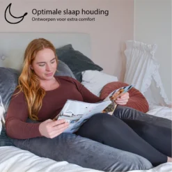 Ella Coussin De Grossesse XXL Forme U - Coussin D'allaitement - Coussin Corporel - Housse Amovible En Polaire Minky - 150x70cm - Gris Clair -Bébé Soldes Boutique 1200x1200 1024