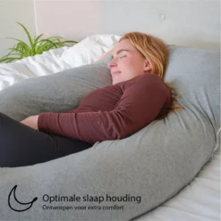 Ella Coussin De Grossesse XXL Forme U - Coussin D'allaitement - Coussin Corporel - Housse Amovible En Jersey De Coton - 150x70cm - Gris Clair -Bébé Soldes Boutique 1200x1200 1066