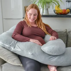Ella Coussin D'allaitement XXL U-Shape - Oreiller De Maternité - Oreiller De Corps - Housse Amovible En Jersey De Coton - 140x80cm - Gris Clair -Bébé Soldes Boutique 1200x1200 1113