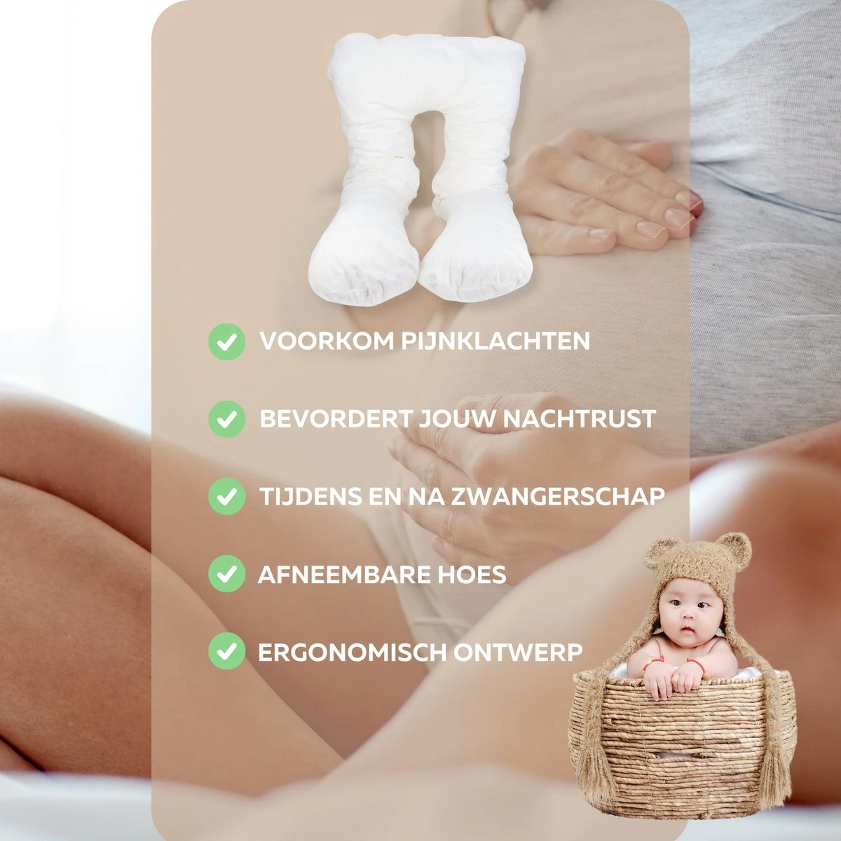 Oreiller De Grossesse Vandera - Oreiller De Couchage Latéral - Oreiller D'allaitement - Oreiller De Corps - Oreiller De Corps - Extra Léger - Amovible Et Lavable 2 Oreiller De Grossesse Vandera - Oreiller De Couchage Latéral - Oreiller D'allaitement - Oreiller De Corps - Oreiller De Corps - Extra Léger - Amovible Et Lavable – Image 2