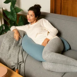 Doomoo Basics Comfy Big - Coussin D'allaitement - Coton Biologique - 190cm - Tetra Blue -Bébé Soldes Boutique 1200x1200 1170