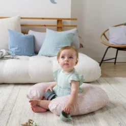 Doomoo Softy - Petit Coussin D'allaitement - Billes Ultra Fines Et Silencieuses - Coton Organique - 150 Cm - Misty Pink -Bébé Soldes Boutique 1200x1200 1269