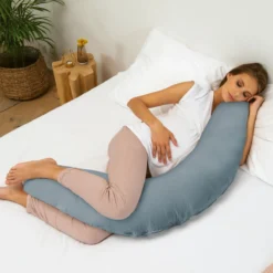 Doomoo Basics - Housse Comfy Big - Housse Pour Coussin D'allaitement Comfy Big - Coton Bio - 190 Cm - Tetra Blue -Bébé Soldes Boutique 1200x1200 1311