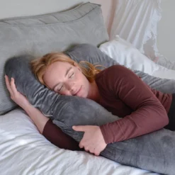 Ella Coussin D'allaitement XXL De U - Oreiller De Maternité - Oreiller De Corps - Housse Amovible En Polaire Minky - 140x80cm - Grijs -Bébé Soldes Boutique 1200x1200 1326