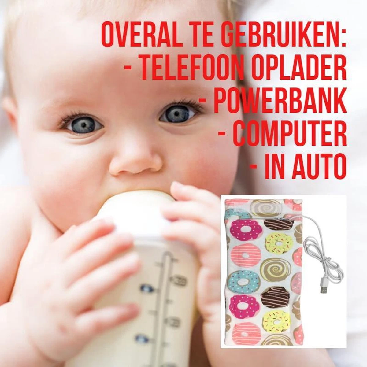 Allernieuwste Modèle Chaud USB Bébé Bottle Donuts - Chauffage - Accessoire Voyage - Portable - Fermetures Velcro - Couleur 2 Allernieuwste Modèle Chaud USB Bébé Bottle Donuts - Chauffage - Accessoire Voyage - Portable - Fermetures Velcro - Couleur – Image 2