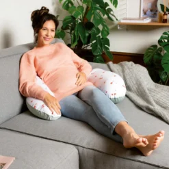 Doomoo Buddy - Coussin D'allaitement Et De Grossesse - Coton Organique - 180cm - Cherries Green -Bébé Soldes Boutique 1200x1200 1363