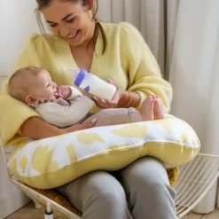 Doomoo Softy - Petit Coussin D'allaitement - Billes Ultra Fines Et Silencieuses - Coton Organique - 150 Cm - Brushes Yellow -Bébé Soldes Boutique 1200x1200 1401