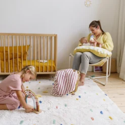 Doomoo Softy - Petit Coussin D'allaitement - Billes Ultra Fines Et Silencieuses - Coton Organique - 150 Cm - Brushes Yellow -Bébé Soldes Boutique 1200x1200 1402