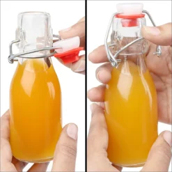 Bouteilles Hermétiques En Verres Avec Capuchon Pivotant (lot De 12) 100 Ml - Bouteilles De Conservation à Capuchon Transparent De Style Vintage Traditionnel Pour Le Brassage, Les Boissons, La Bières, L'huile, Le Vinaigre, Le Kombucha Et Water -Bébé Soldes Boutique 1200x1200 143