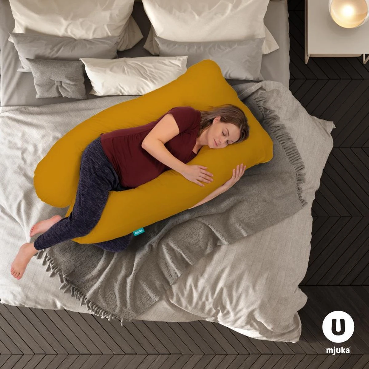 Oreiller De Grossesse Mjuka | Oreiller Confort | XXL 280 Cm | Coton Doux | Tant Pis| Incl. Sac De Rangement De Luxe 2 Oreiller De Grossesse Mjuka | Oreiller Confort | XXL 280 Cm | Coton Doux | Tant Pis| Incl. Sac De Rangement De Luxe – Image 2