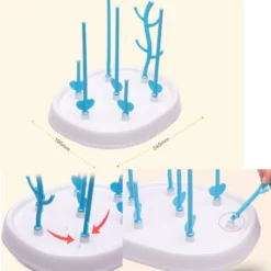 Égouttoir à Biberons - Avec Goupillon Offert - Égouttoir à Bouteilles - Égouttoir Avec égouttoir - Égouttoir à Bébé - Porte-biberons - Cadeau Maternité - Cadeau Bébé - Blauw -Bébé Soldes Boutique 1200x1200 161