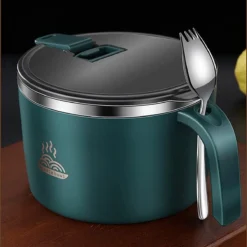 Bol à Nouilles Instantanées En Acier Inoxydable Boîte à Lunch Student Services De Table Isolée De Style Japonais Bol à Fenêtres Avec Couvercle (vaisselle Gratuite) (Couleur : Blue, Taille : 15,5 X 11 Cm) -Bébé Soldes Boutique 1200x1200 1620