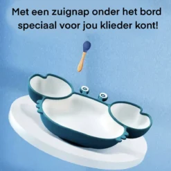 Assiette Enfant Avec Compartiments Et Une Ventouse - Blauw - Assiette En Siliconen - Antidérapant - Enfants - Vaisselle Enfant - Vaisselle Bébé - Assiette Bébé -Bébé Soldes Boutique 1200x1200 1649