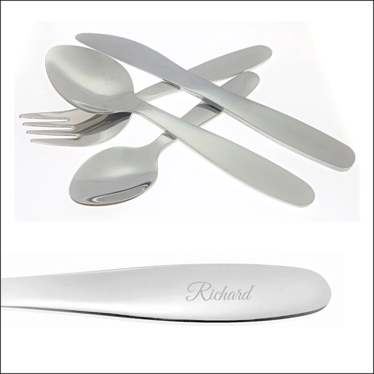 Couverts Couverts Pour Enfants Avec Gravure De Nom - Richard 1 Couverts Couverts Pour Enfants Avec Gravure De Nom - Richard