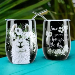 Gobelet En Acier Inoxydable Nymphfable 12 Oz Avec Couvercle Et Gobelet à Vin En Paille Alpaga Bloem Tasse De Voyage Isolée à Double Paroi -Bébé Soldes Boutique 1200x1200 1743