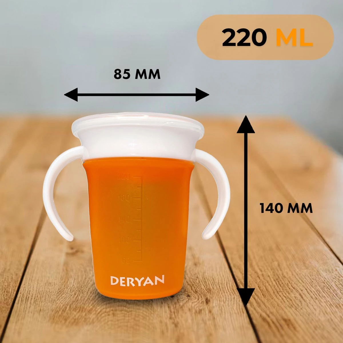 Deryan Luxe Quuby Drinking Cup 360 Trainer - Gobelet D'entraînement - Gobelet Anti-déversement - 2 Pièces - Grijs / Oranje 3 Deryan Luxe Quuby Drinking Cup 360 Trainer - Gobelet D'entraînement - Gobelet Anti-déversement - 2 Pièces - Grijs / Oranje – Image 3
