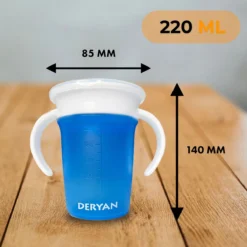 Deryan Luxury Quuby Drinking Cup 360 Trainer - Gobelet D'entraînement - Gobelet Anti-déversement - 2 Pièces - Grijs / Blauw -Bébé Soldes Boutique 1200x1200 1799