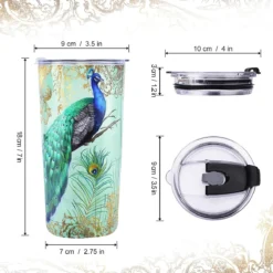 Nymphfable Gobelet En Acier Inoxydable De 20 Oz Avec Couvercle Et Gobelet à Paille Fleurs Paon Tasse De Voyage Isolée à Double Paroi -Bébé Soldes Boutique 1200x1200 1826