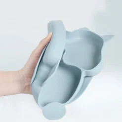 Assiette Bébé, Vaisselle Pour Bébé, Mini Set De Table En Silicone Pour Assiettes Bébé, Assiette Bébé Antidérapante Avec Ventouse, Assiette Enfant Avec Ventouse, Sans BPA (cendre D'écureuil) -Bébé Soldes Boutique 1200x1200 1884