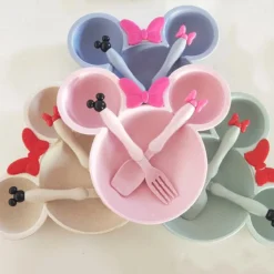 Assiette De Dîner Pour Enfant En Bambou Incassable En Fibre De Paille De Blé écologique, Ensemble De Dîner Pour Enfants, Ensemble De Dîner Pour Enfants 3 Pièces, Minnie Vert -Bébé Soldes Boutique 1200x1200 1915