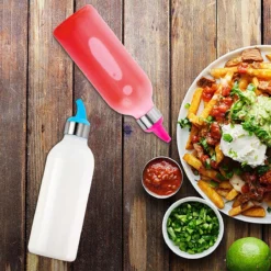 Lot De 4 Bouteilles Squeeze Bouteilles Squeeze Avec Couvercle Et Embouts Colorés Pour Sauce Sauce Soja Assaisonnement - 450ml -Bébé Soldes Boutique 1200x1200 210