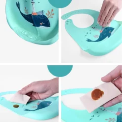 Bavoir En Silicone Avec Plateau De Collecte - Bavoir Bébé Et Enfant En Bas âge - Réglable Et étanche - Baleine - Telano -Bébé Soldes Boutique 1200x1200 2205
