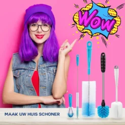 Donkersstuff - Brosse à Bouteilles - Nettoyant Pour Bouteilles - Brosse De Nettoyage - Nettoyant Pour Bouteilles - 5 Pièces - Sans Rayures Et Sans BPA - Convient à Toutes Les Surfaces -Bébé Soldes Boutique 1200x1200 241