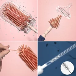 Brosse à Biberons En Silicone (lot De 3), Ensemble De Brosses à Biberons, Brosse De Nettoyage En Silicone, Peut Facilement Nettoyer Toutes Sortes De Biberons, Tétines Pour Bébés, Pailles Pour Biberons, Verrerie, Etc. -Bébé Soldes Boutique 1200x1200 267