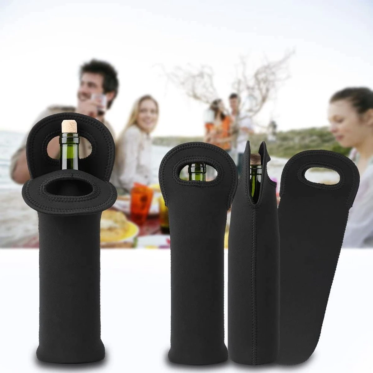 Lot De 3 étuis De Protection En Néoprène étuis Isothermes Sacs De Voyage Pour Vin Bouteilles De Bière Boissons Bouteilles De Sport Biberons Biberons De Vin Noir 3 Lot De 3 étuis De Protection En Néoprène étuis Isothermes Sacs De Voyage Pour Vin Bouteilles De Bière Boissons Bouteilles De Sport Biberons Biberons De Vin Noir – Image 3