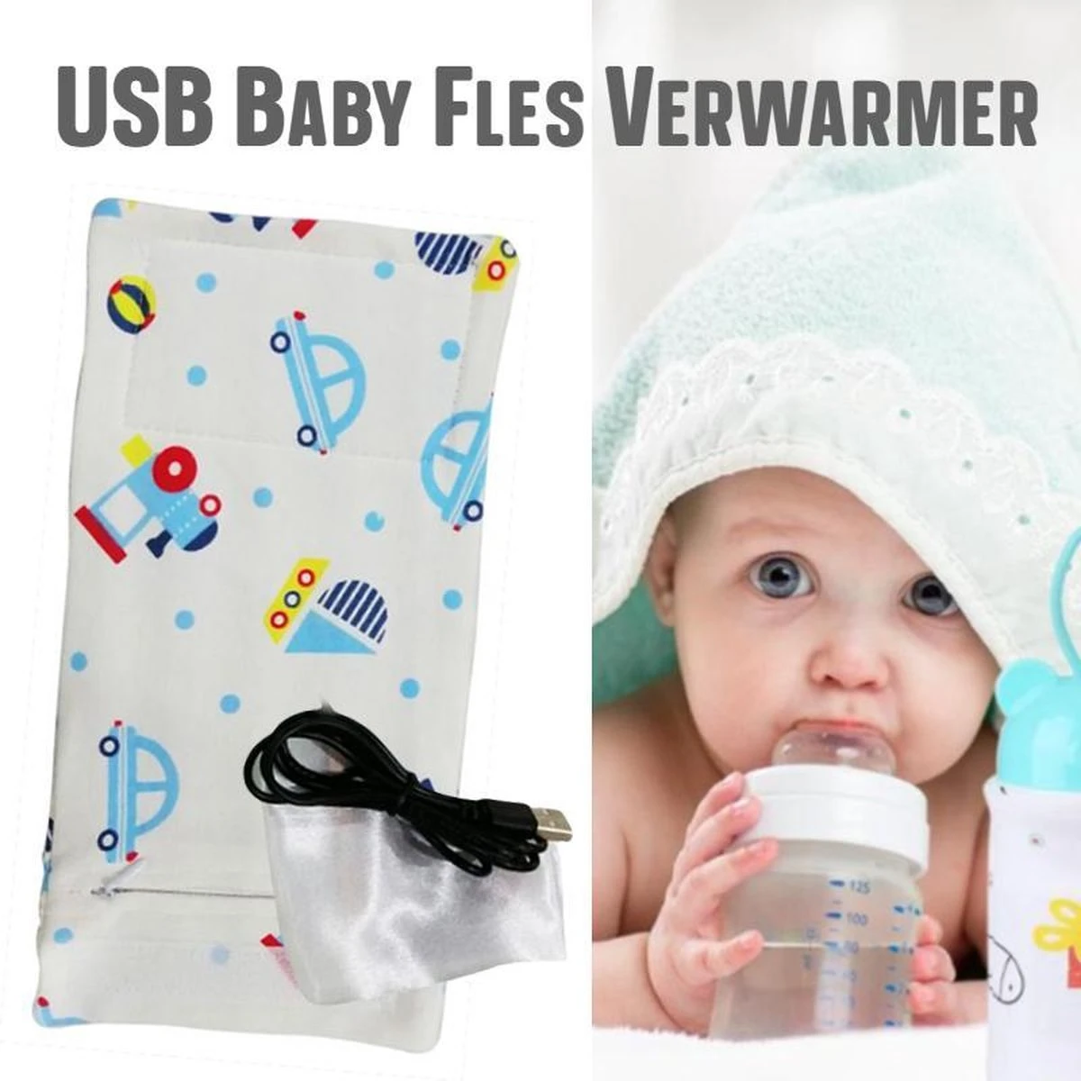 Allernieuwste Chaudes USB Bébé Bottle Modèle Blue Voitures - Chauffage - Accessoires Voyage - Portable - Fermetures Velcro - Couleur 1 Allernieuwste Chaudes USB Bébé Bottle Modèle Blue Voitures - Chauffage - Accessoires Voyage - Portable - Fermetures Velcro - Couleur