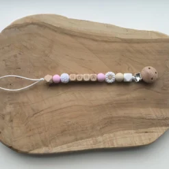 Attache Tétine Avec Nom | Personnalisé | Bloem Rose - Bois | Cadeau De Naissance | Bébé | Attache Tétine | Chaîne De Sucette | Bébés -Bébé Soldes Boutique 1200x1200 417