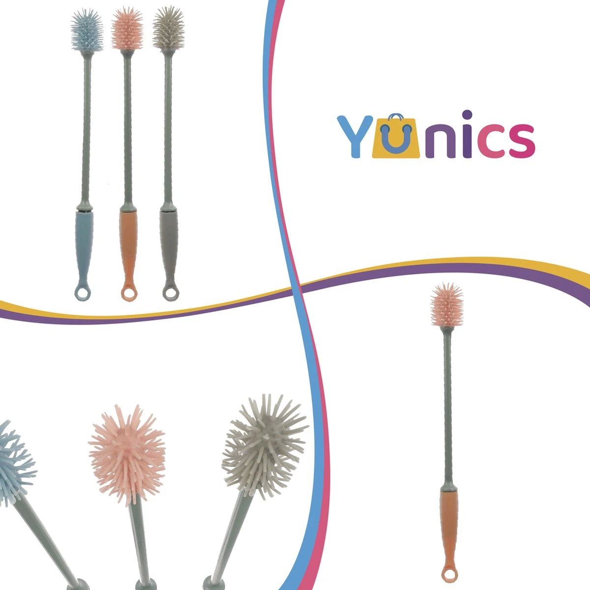 YUNICS® Goupillon - Racloir Bouteille - Racloir Pot - Racloir Bouteille - Racloir Pot - 30 CM - 3 Pièces 5 YUNICS® Goupillon - Racloir Bouteille - Racloir Pot - Racloir Bouteille - Racloir Pot - 30 CM - 3 Pièces – Image 5