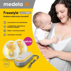 Medela Freestyle Hands- Tire-lait Mains Libres - Double Tire-lait électrique Mains Libres - Portable - Transparent / Jaune - Batterie Rechargeable Incluse -Bébé Soldes Boutique 1200x1200 622