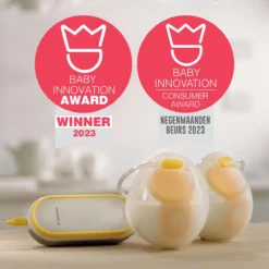 Medela Freestyle Hands- Tire-lait Mains Libres - Double Tire-lait électrique Mains Libres - Portable - Transparent / Jaune - Batterie Rechargeable Incluse -Bébé Soldes Boutique 1200x1200 623