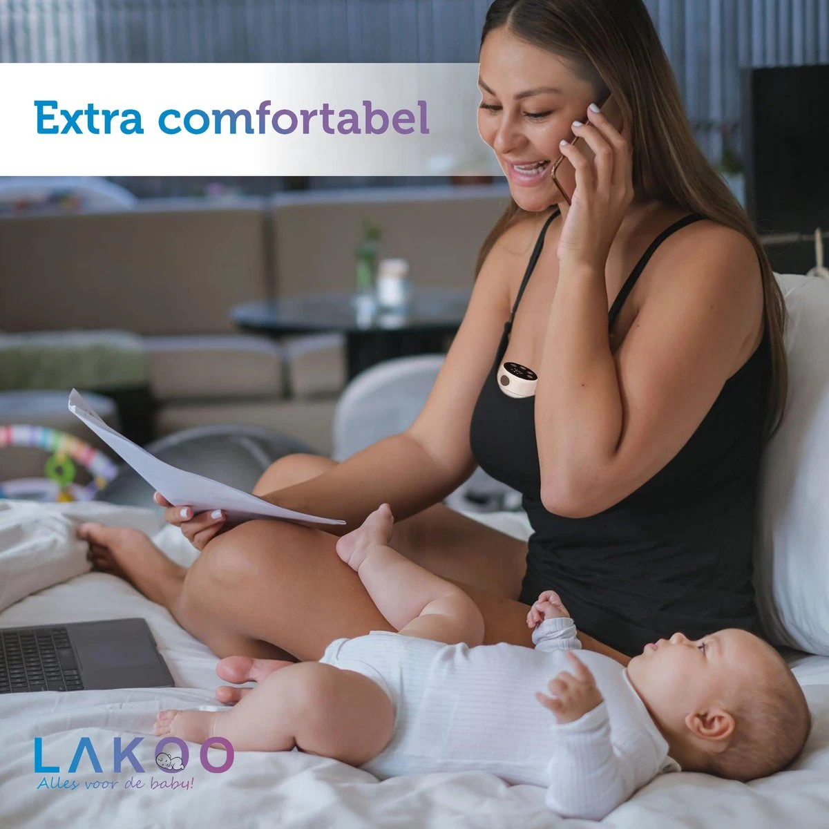 Lakoo Handsfree Breast Pump - Tire-lait - Tire-lait Mains Libres - Tire-lait électrique - Batterie Rechargeable - Tire-laits- Wit 6 Lakoo Handsfree Breast Pump - Tire-lait - Tire-lait Mains Libres - Tire-lait électrique - Batterie Rechargeable - Tire-laits- Wit – Image 6